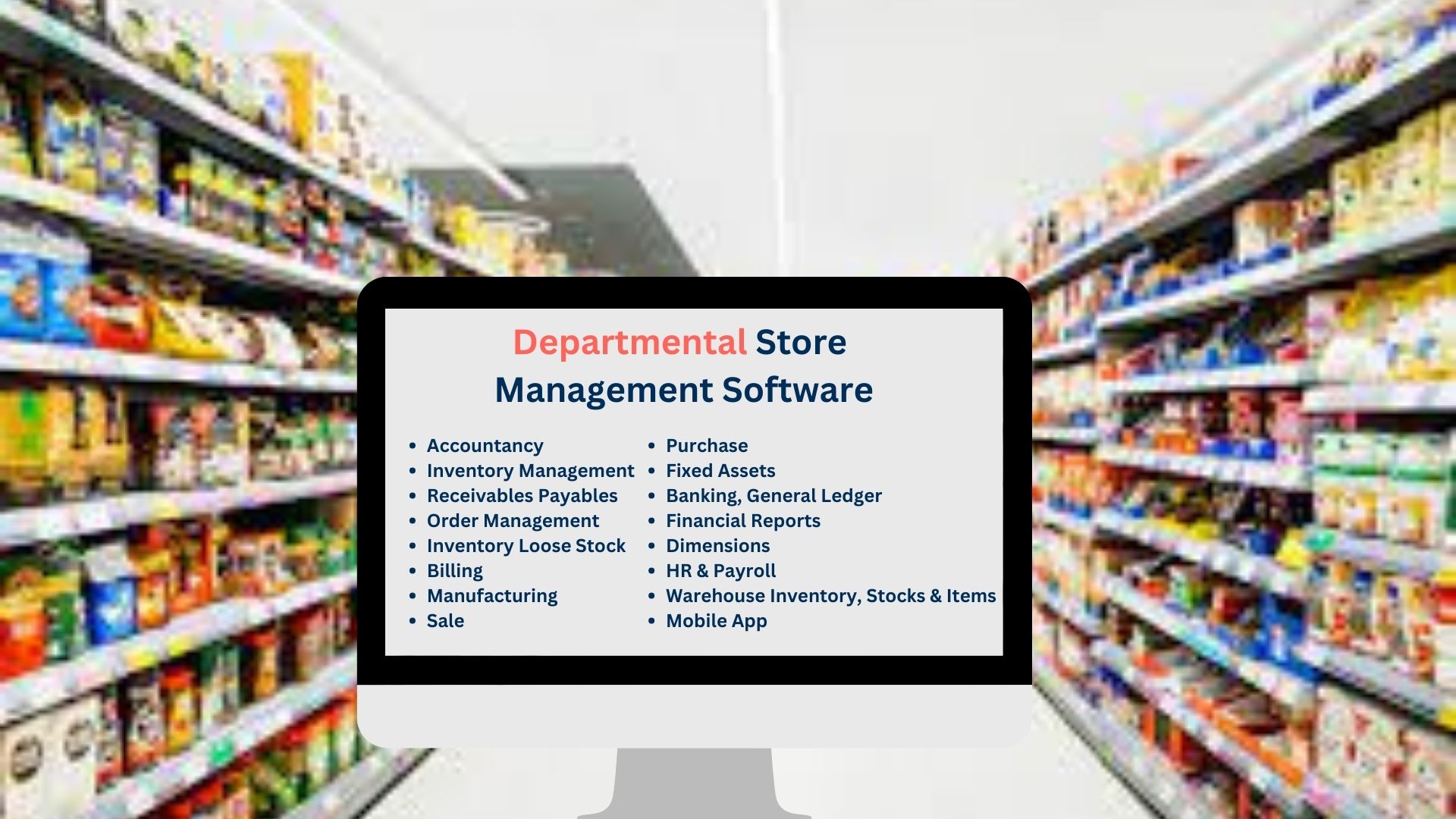 Departmental stores, Accounting, Inventory Management ERP Software